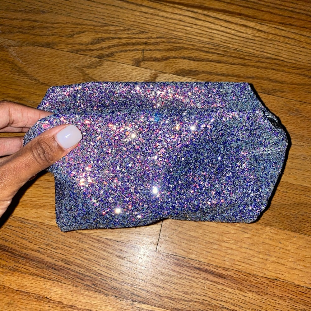 Glitter cosmetic pouch